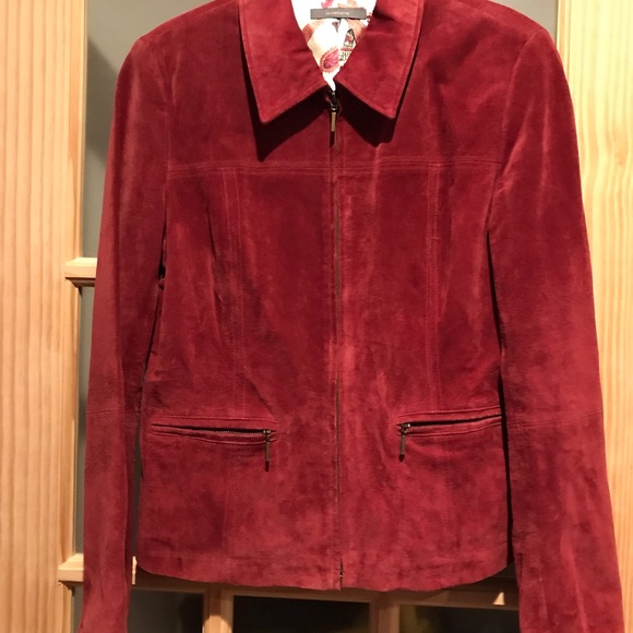 Liz Claiborne Jackets & Blazers - 🚩 NWT Burgundy suede jacket